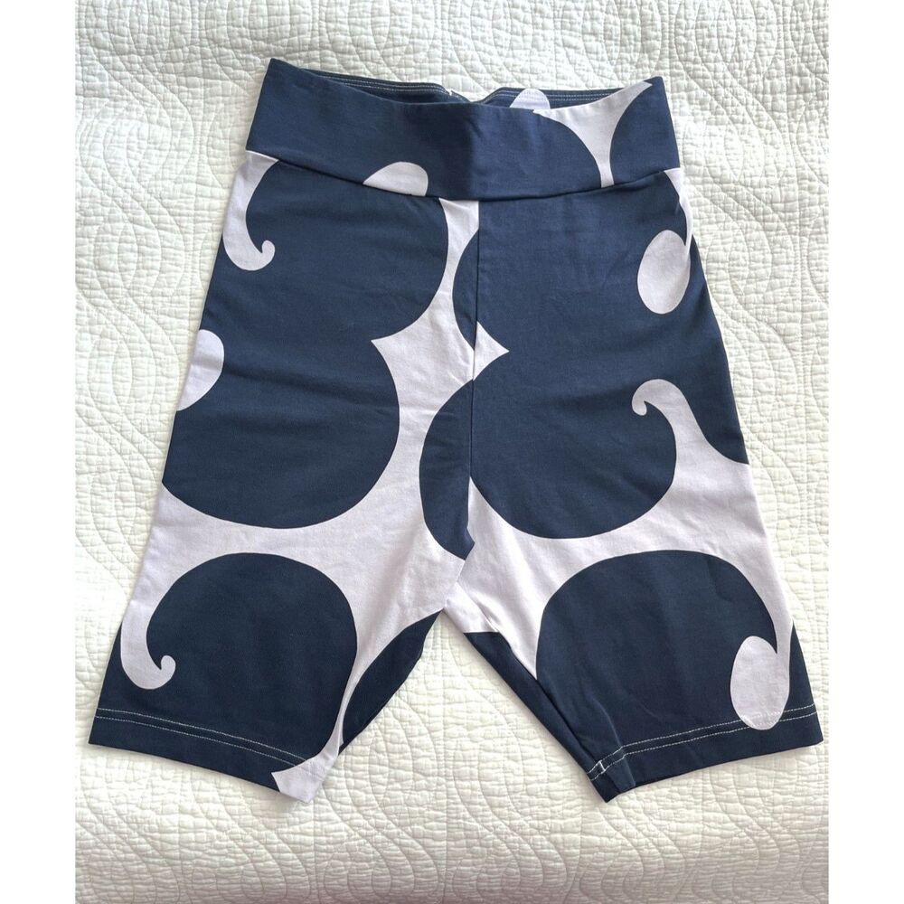 adidas Marimekko Rib Knee-Length Short Medium Purple Navy Yoga Gym Athleisure